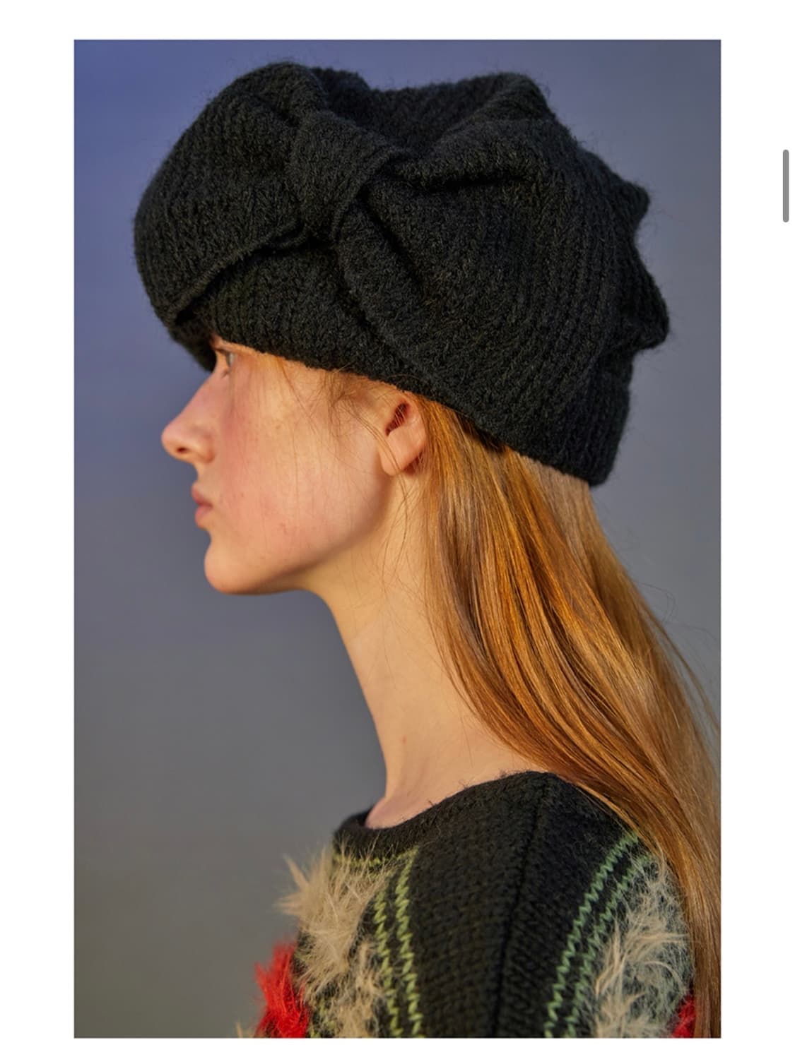 [모델 서지수 착용] TURBAN HAT 리본 블랙 상품이미지3