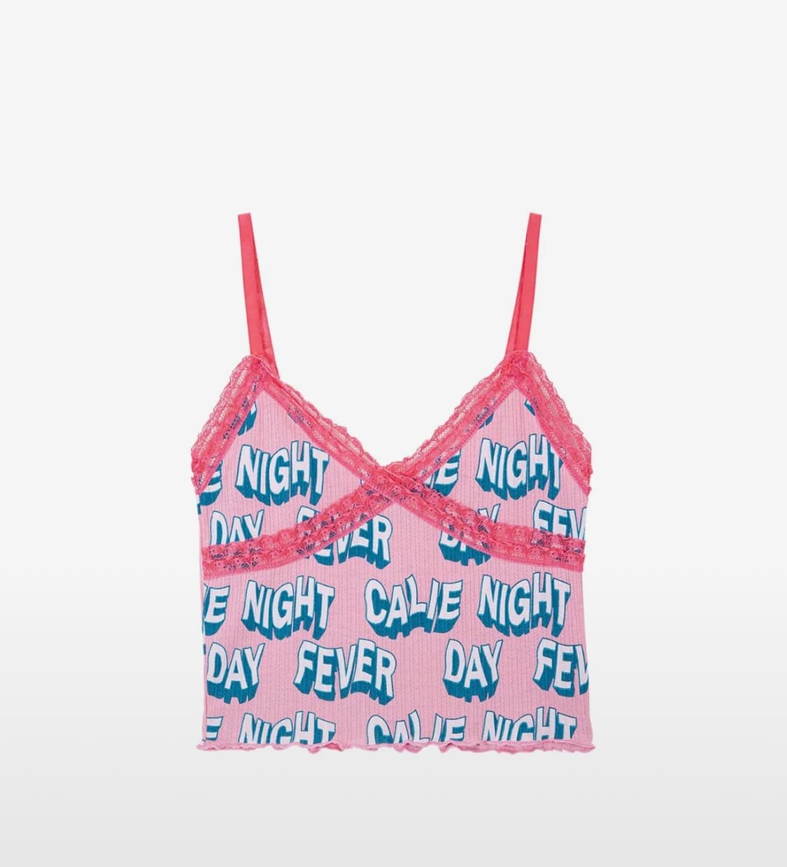 에즈이프켈리 CALIE LACE RIB TOP PINK 상품이미지1