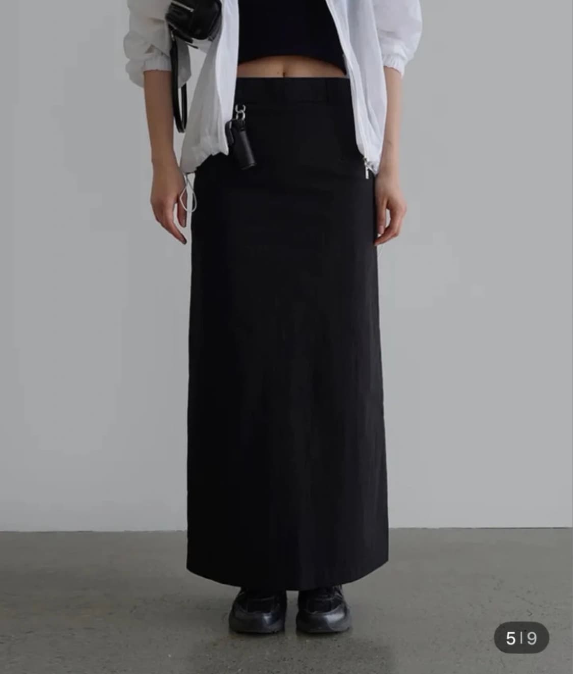 라룸 laroom 썸머 d링 롱스커트 블랙 상품이미지1