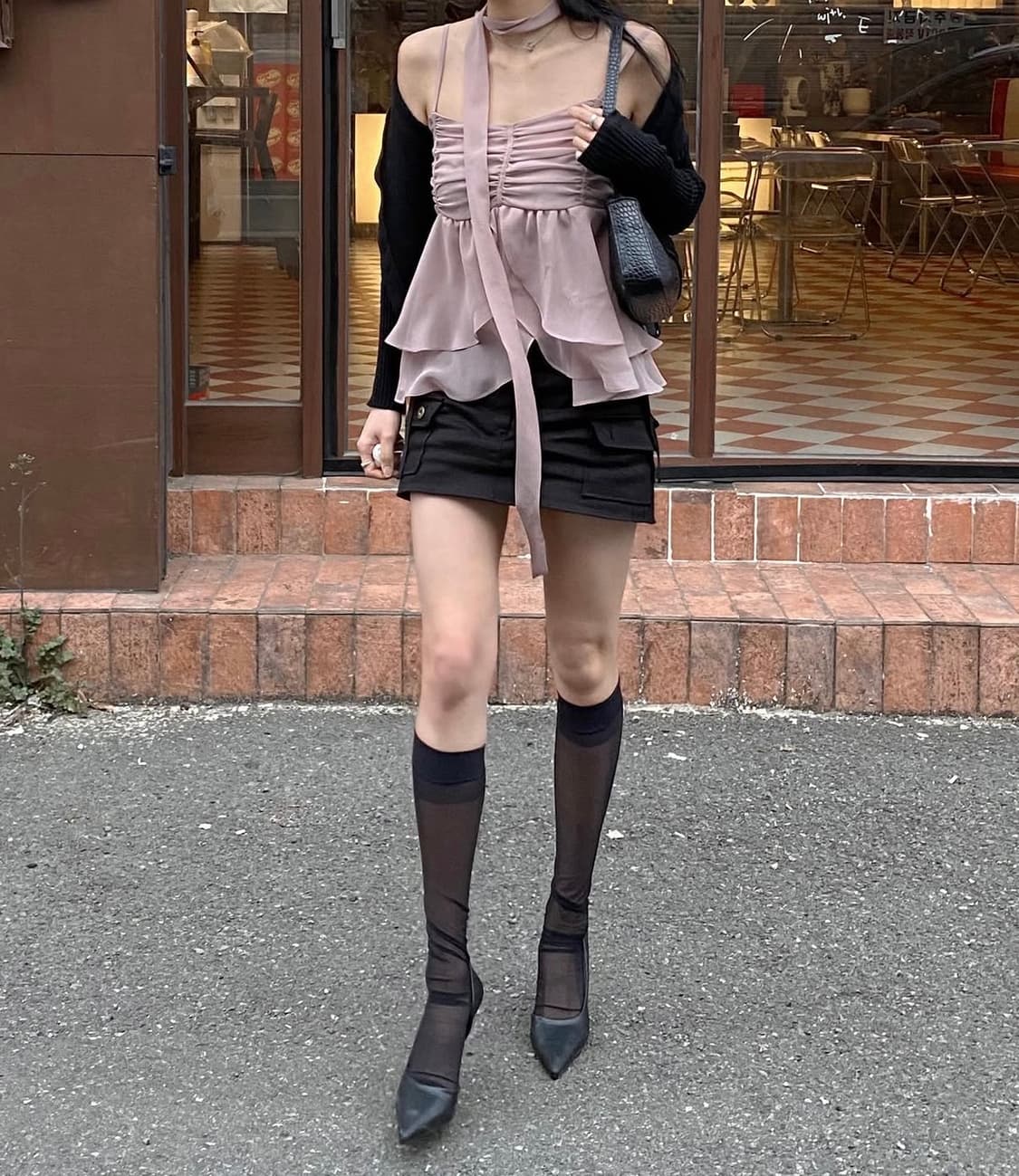 angelnumber555 엔젤넘버파이브 튤립 슬리브리스 블라우스 M 상품이미지2