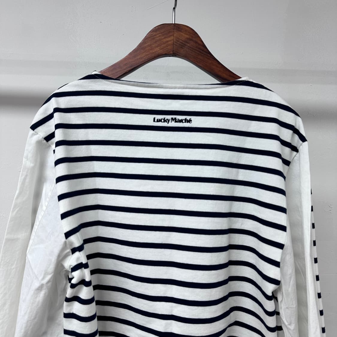 럭키마르쉐 스트라이프 크롭 긴팔 티셔츠 M사이즈 J33 상품이미지5