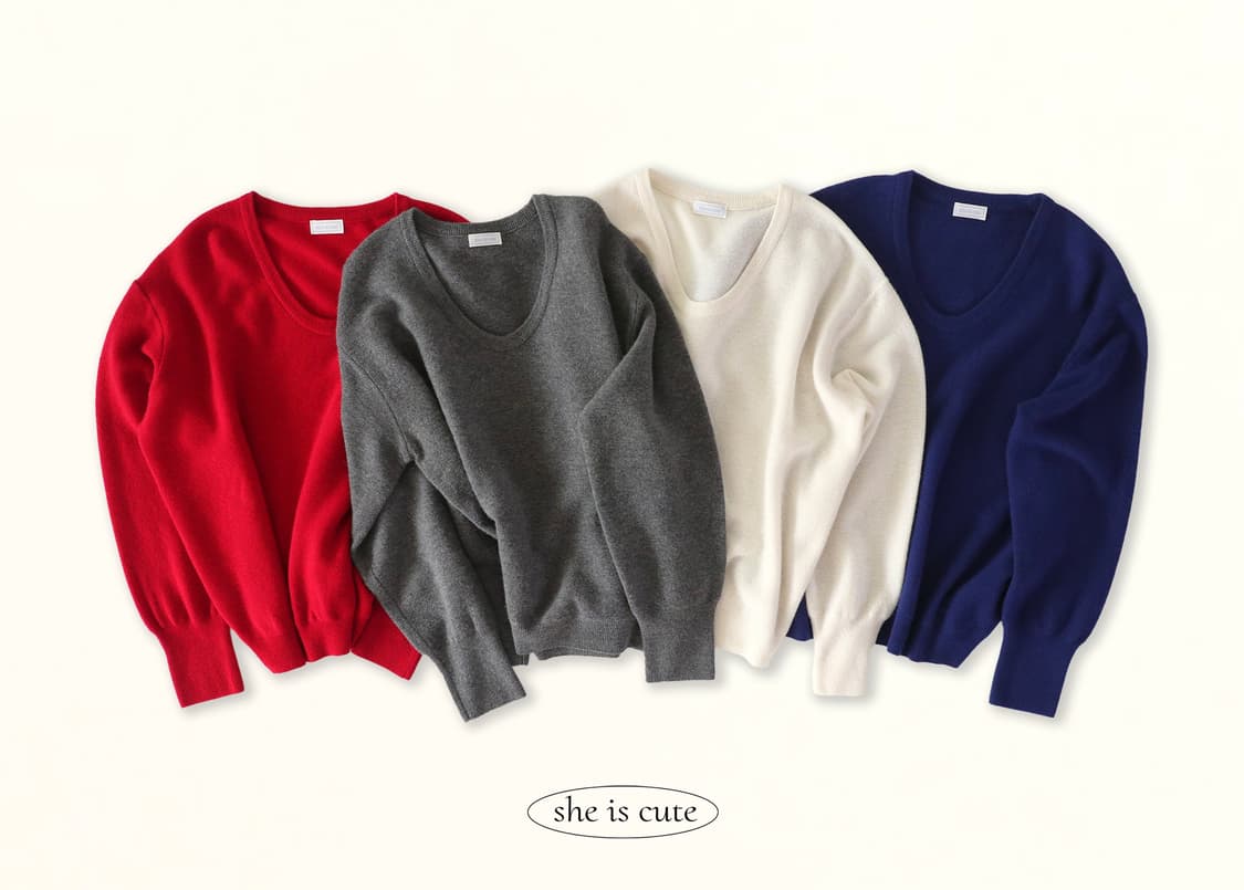 쉬이즈큐트 피크닉 니트 블랙 sheiscute picnic knit 상품이미지4