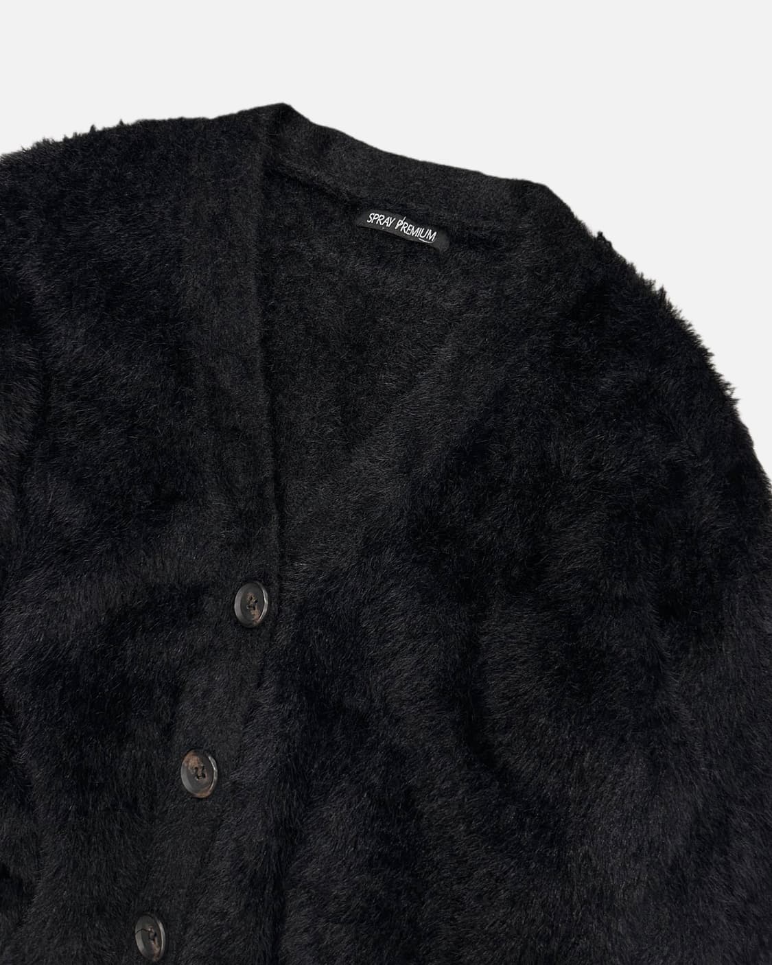 black fur knit cardigan 상품이미지2