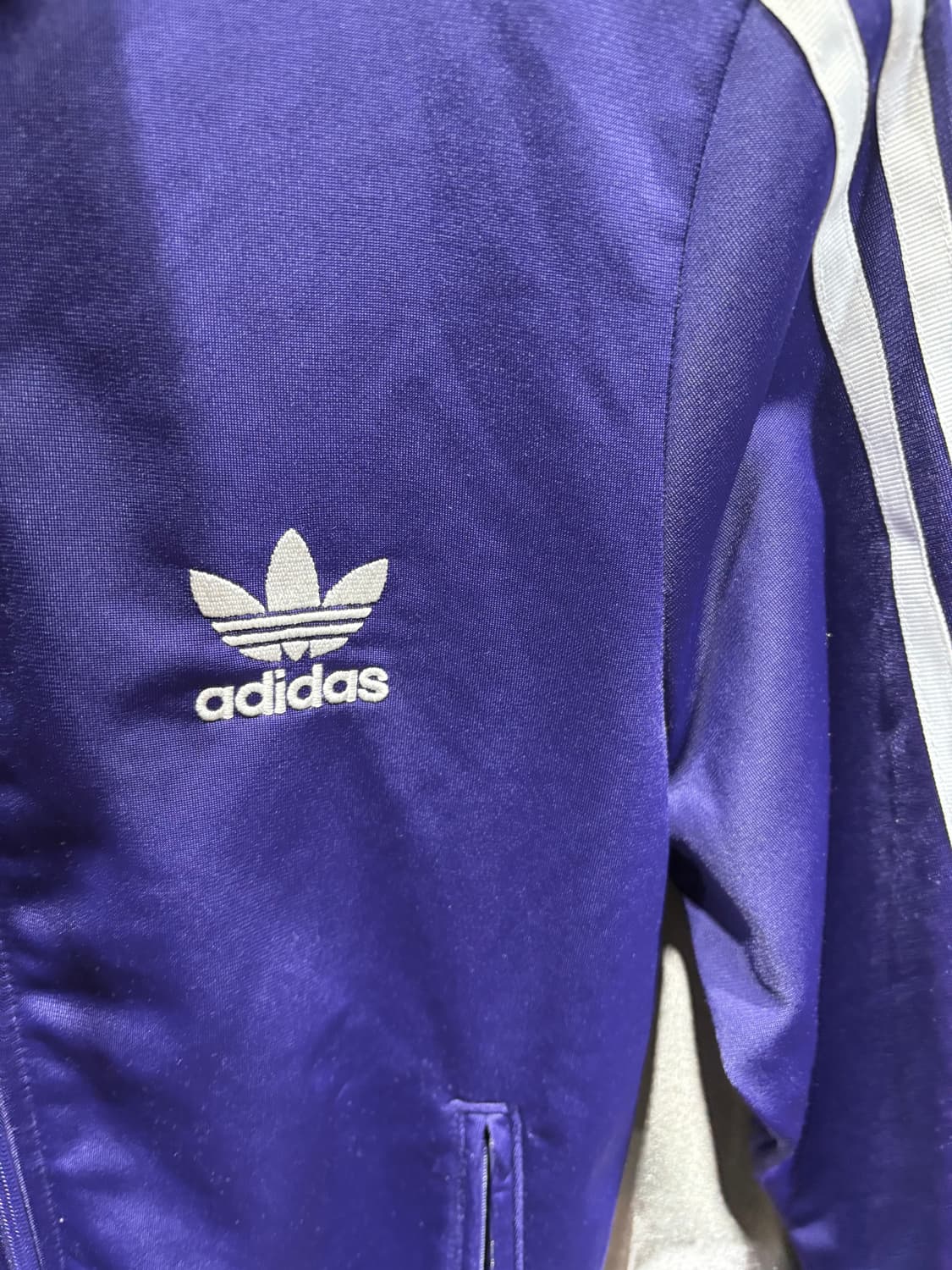 XS 아디다스 파이어버드 우먼스 퍼플 트랙탑 상품이미지4