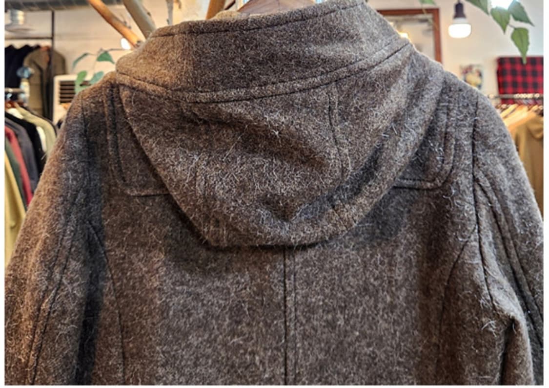 유니버셜 랭귀지 울 모헤어 알파카 블렌드 더플 후드 숏 코트 상품이미지8