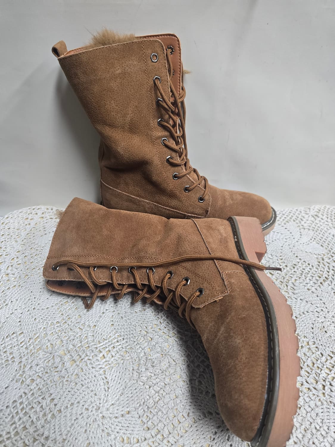 스웨이드 털 안감 브라운 워커 부츠 245 상품이미지2