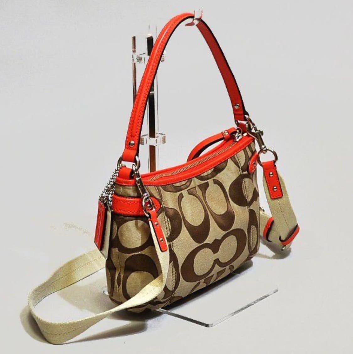 코치 시그니처 숄더백 오렌지 미사용품 상품이미지9