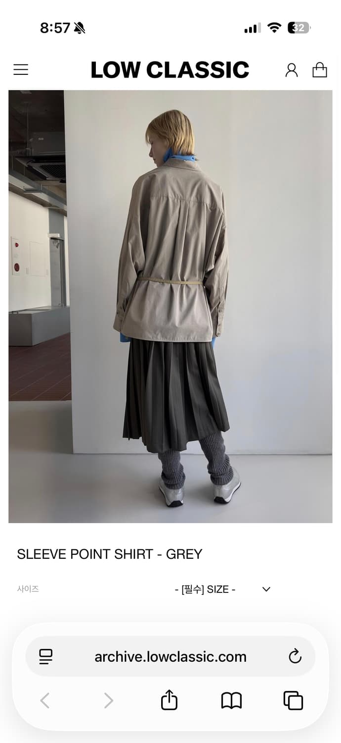 로우클래식 슬리브 포인트 셔츠 새상품 상품이미지3