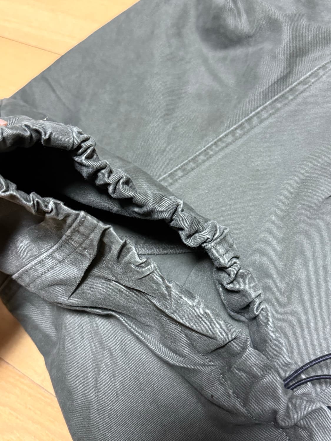 아캄 코튼 와이드 카고 팬츠 카키 1사이즈 상품이미지4