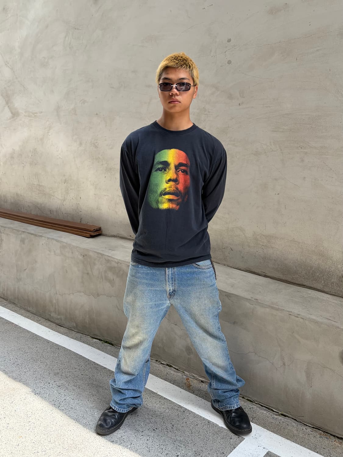 00‘s Bob Marley face print long sleeve 상품이미지1
