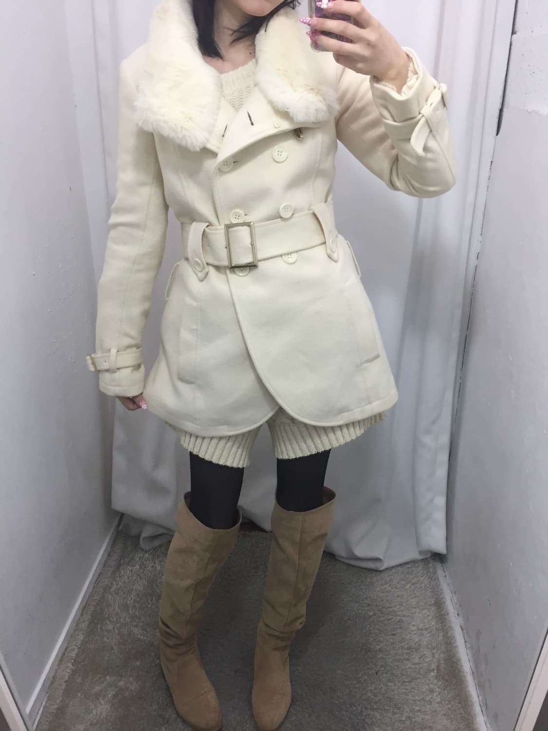 사에코st 화이트 벨트 코트 코디 ⛄️ 상품이미지1