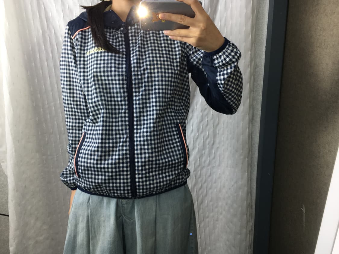 아디다스 네이비 체크 바람막이  상품이미지2