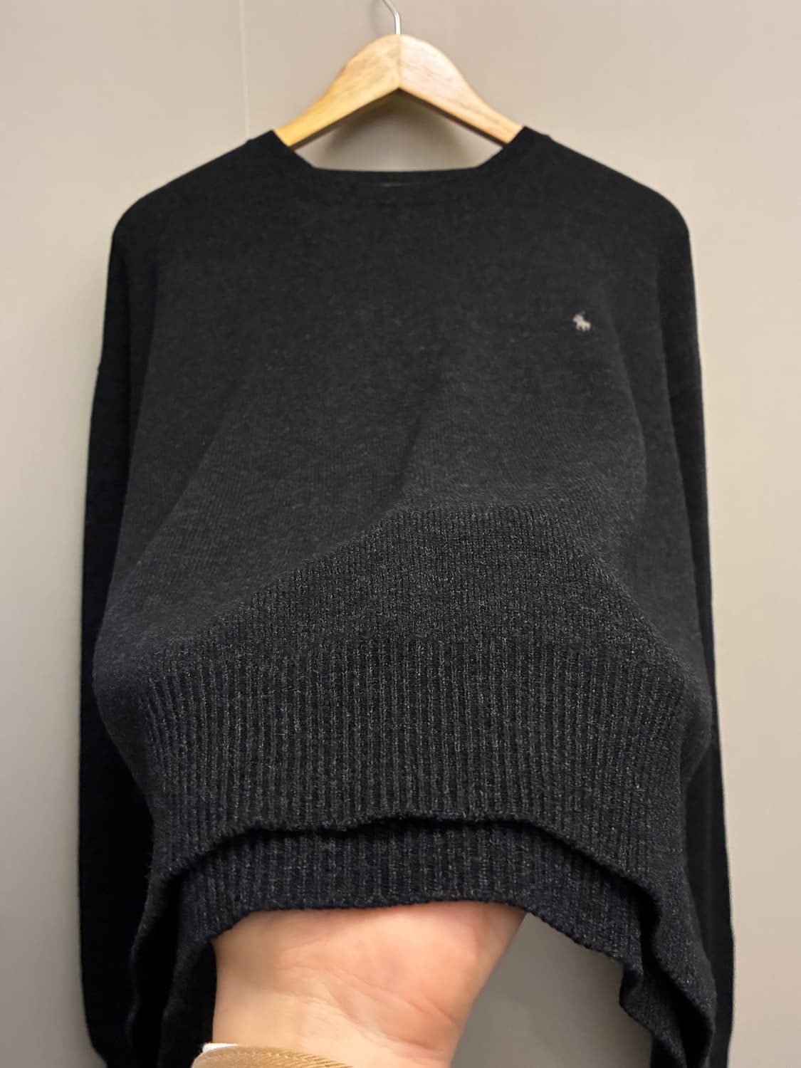 (XL)POLO 폴로랄프로렌 램스울 크루넥 니트 차콜 블랙 상품이미지6