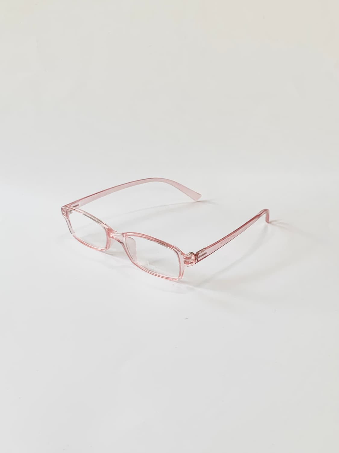 [픽키-594] (Small) 핑크 투명 뿔테 안경테 사각 소형 상품이미지2
