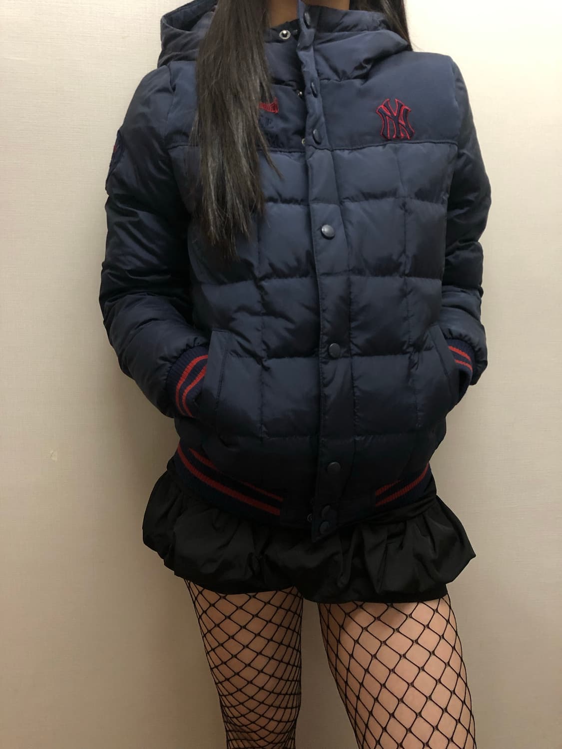 빈티지 mlb 네이비 숏패딩 상품이미지3