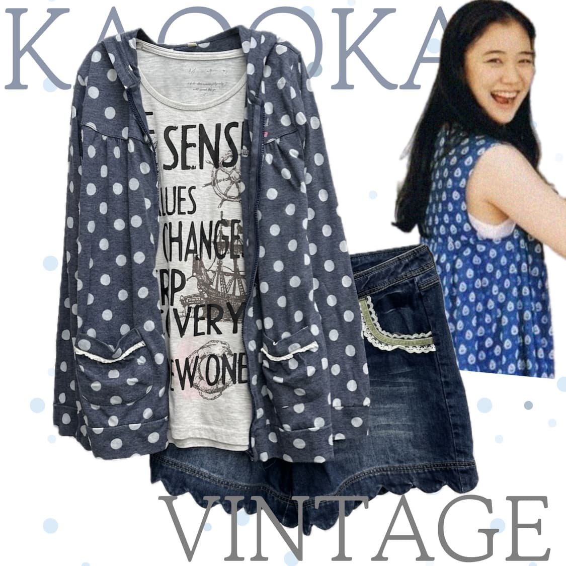 🍑하구미의  러블리 코디세트🍑괴짜 도트 반팔티셔츠 숏팬츠 그런지  상품이미지1