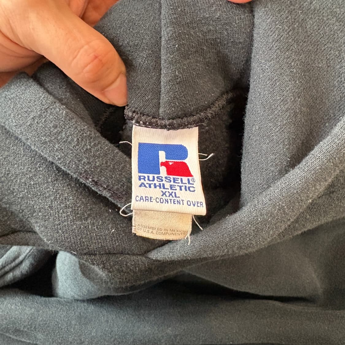 90s Russell 90년대 멕시코 생산 러셀 블랭크 블랙 후디 상품이미지5