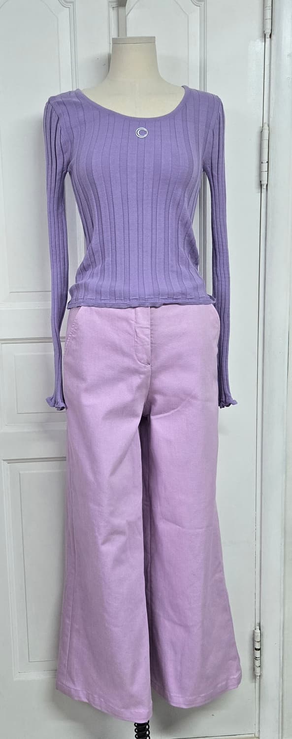 클루투 니트/tibi티비 와이드팬츠 라일락 코디 상품이미지2