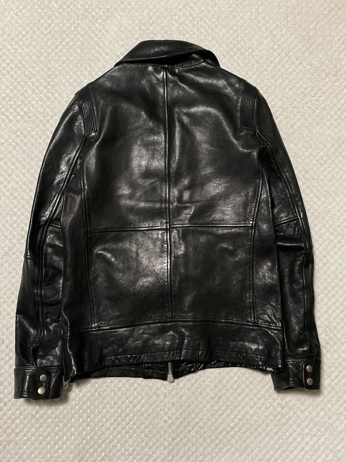 광희시장 웨스턴 무드 램스킨 양가죽 2WAY 바이커 포켓 레더 자켓 상품이미지2