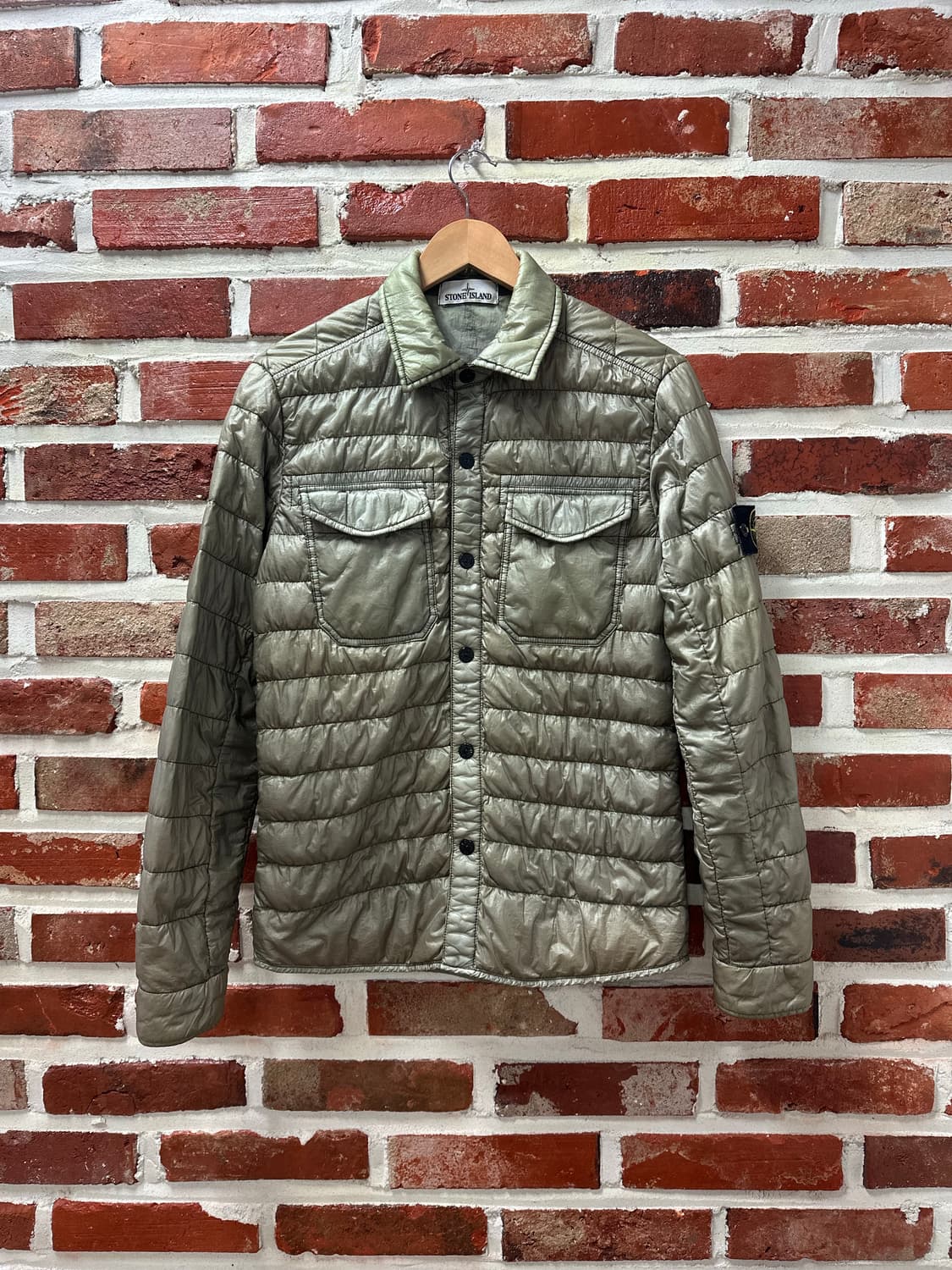 (S)스톤아일랜드 가먼트다잉 다운 자켓 카키 상품이미지1