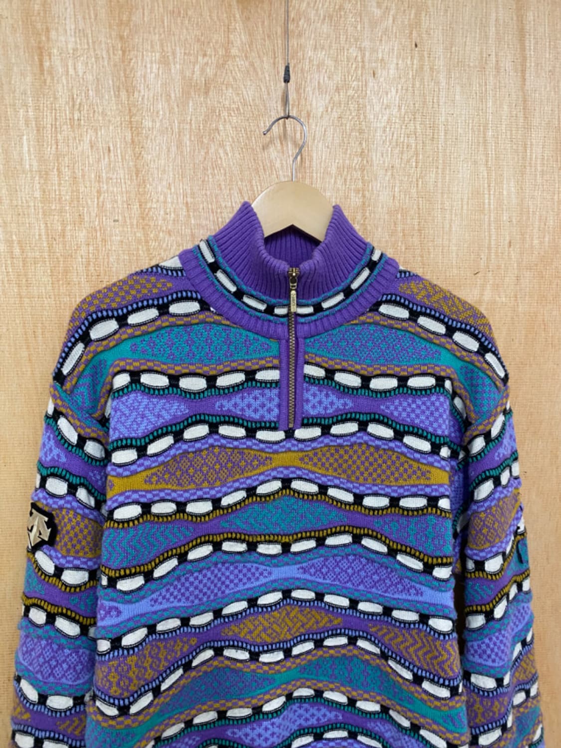 90's DESCENTE cable knit 90년대 데상트 케이블 니트 상품이미지5