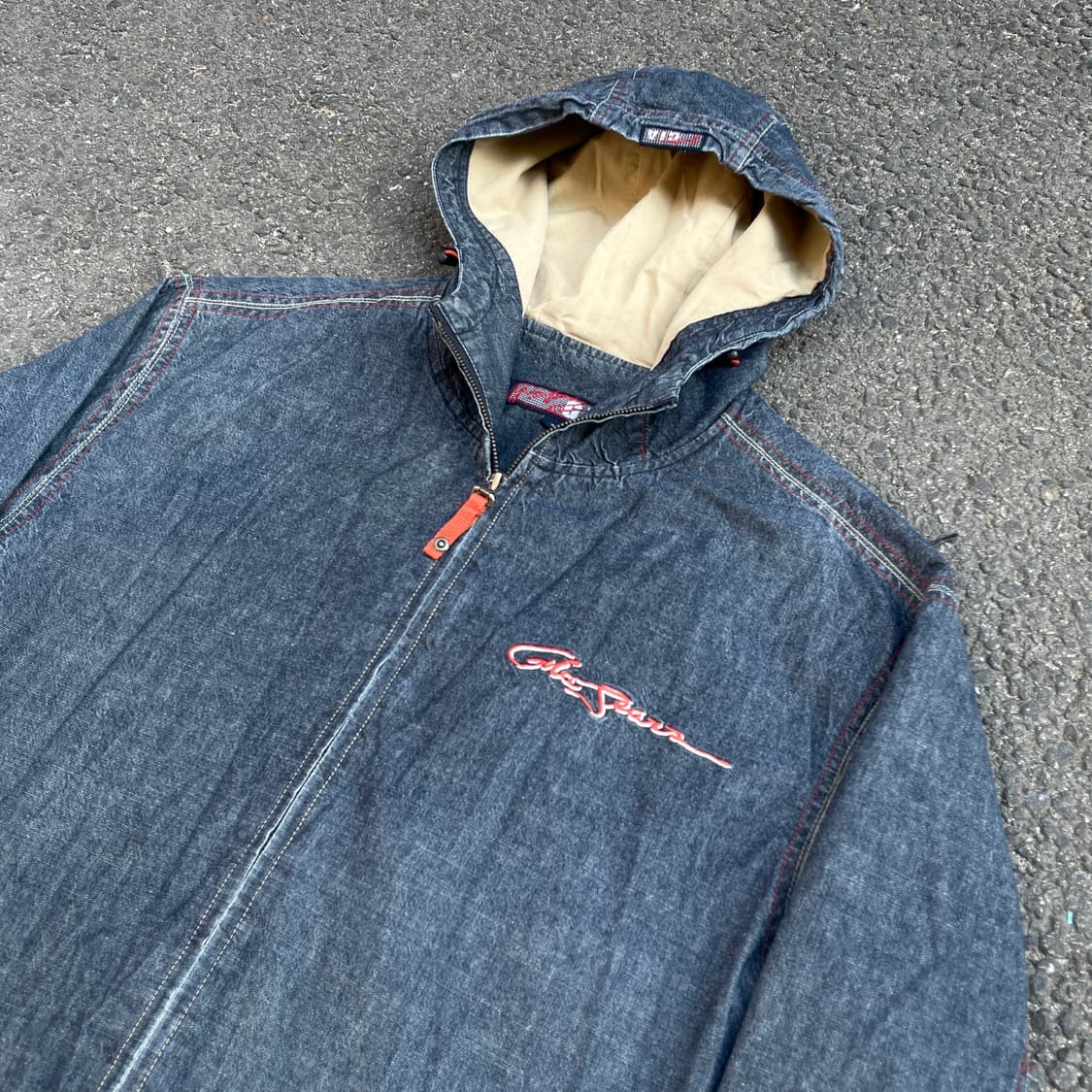 90s VTG GIA 올드스쿨 힙합 스케이터 후드 데님 자켓 105 상품이미지2