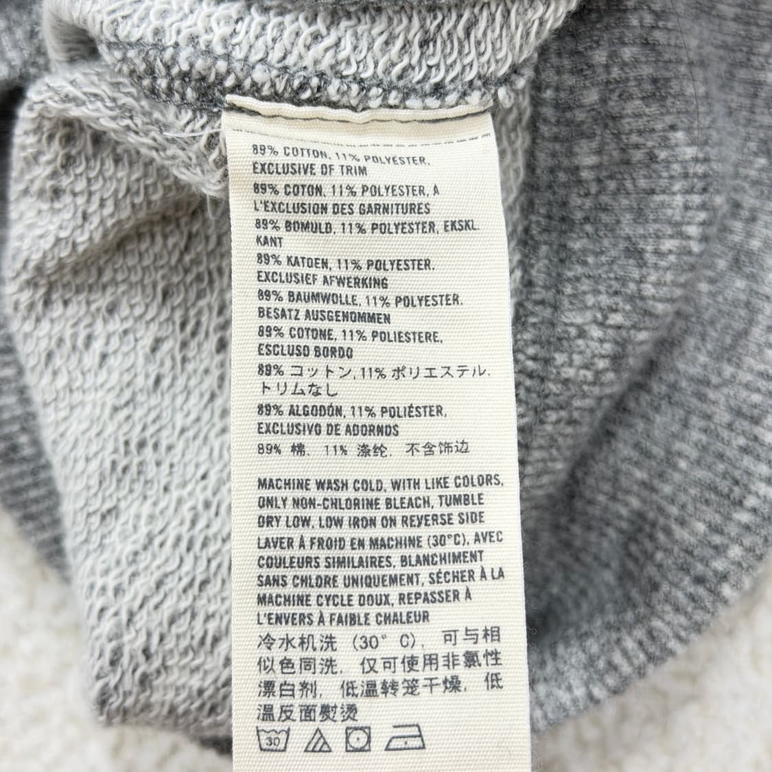 아베크롬비 빈티지 딱붙핏 Y2K 후드티 그레이 XS 상품이미지4