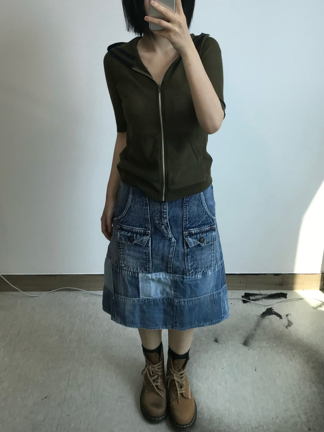 빈티지 패치워크 데님 스커트 상품이미지2