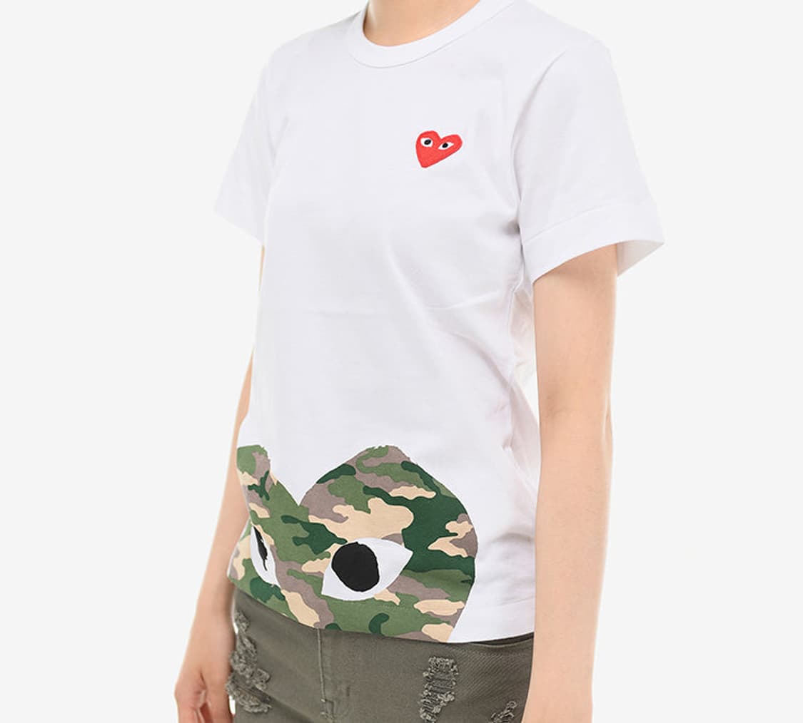 COMME DES GARCONS 카모플라주 엣지 하트 티셔츠 상품이미지3