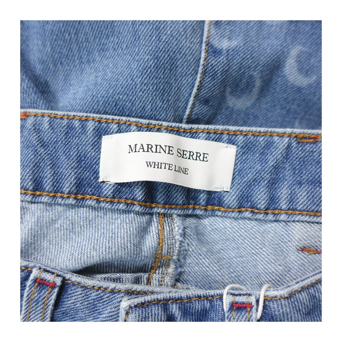 [46]MARINESERRE 마린세르 화이트라인 문패턴 데님팬츠 상품이미지8