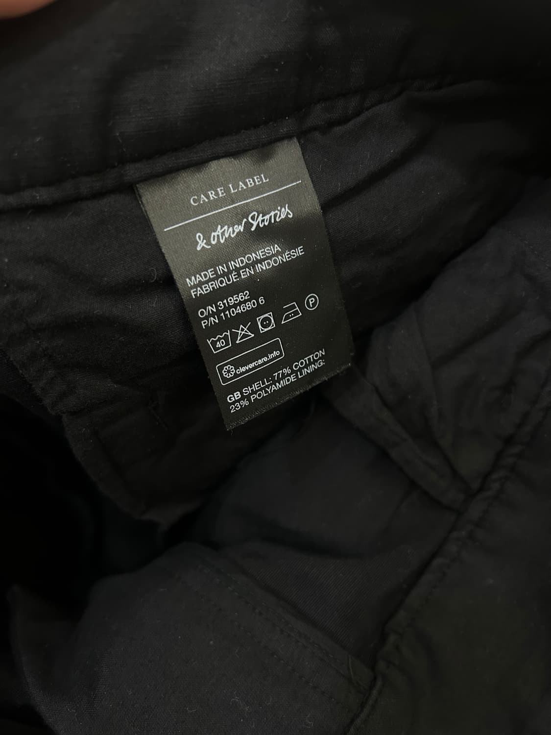 [S]앤아더스토리즈 하이웨스트 플레어핏 코튼 카고 팬츠/블랙 상품이미지4