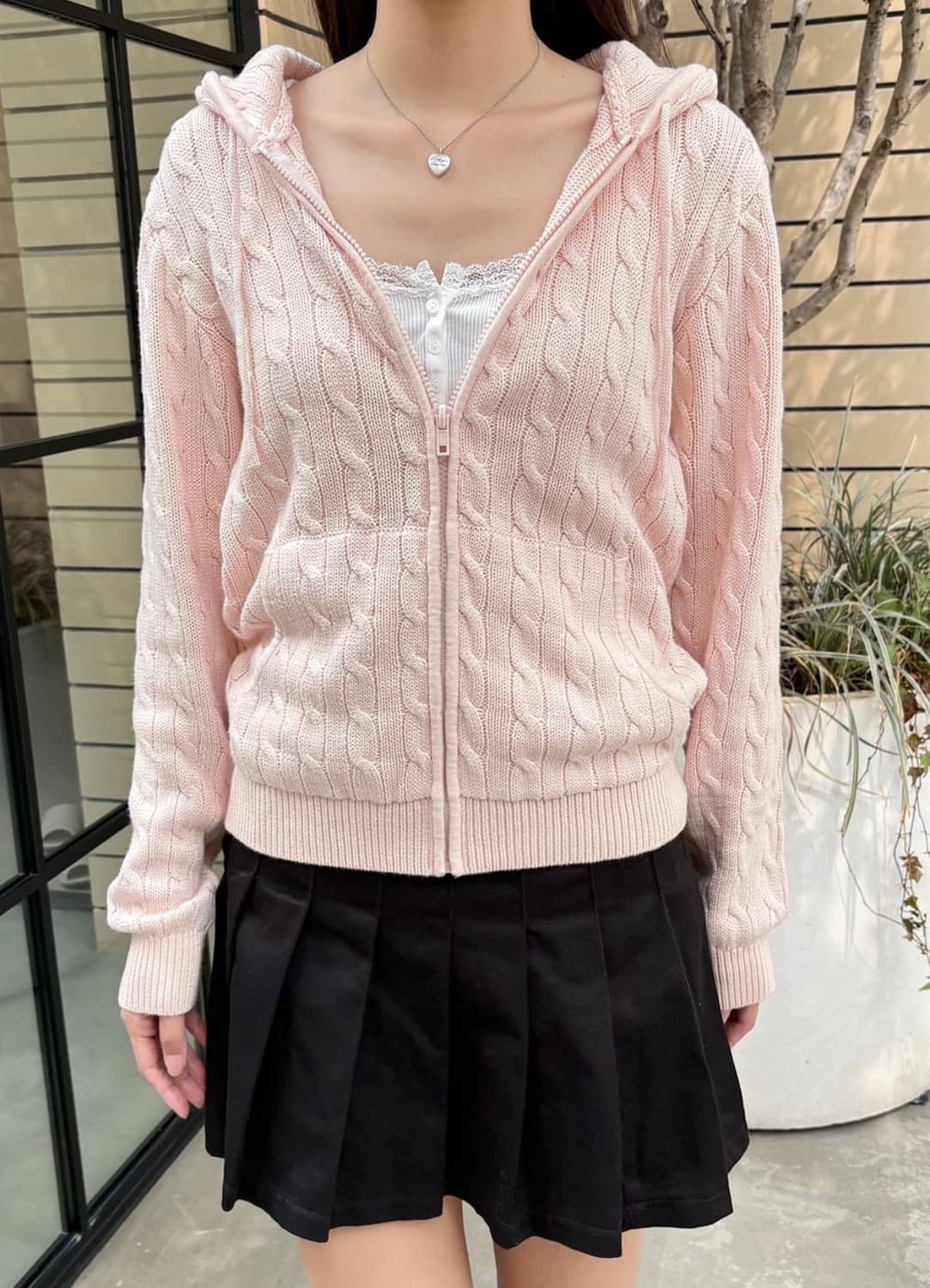 브랜디멜빌 핑크 니트 후드  상품이미지1