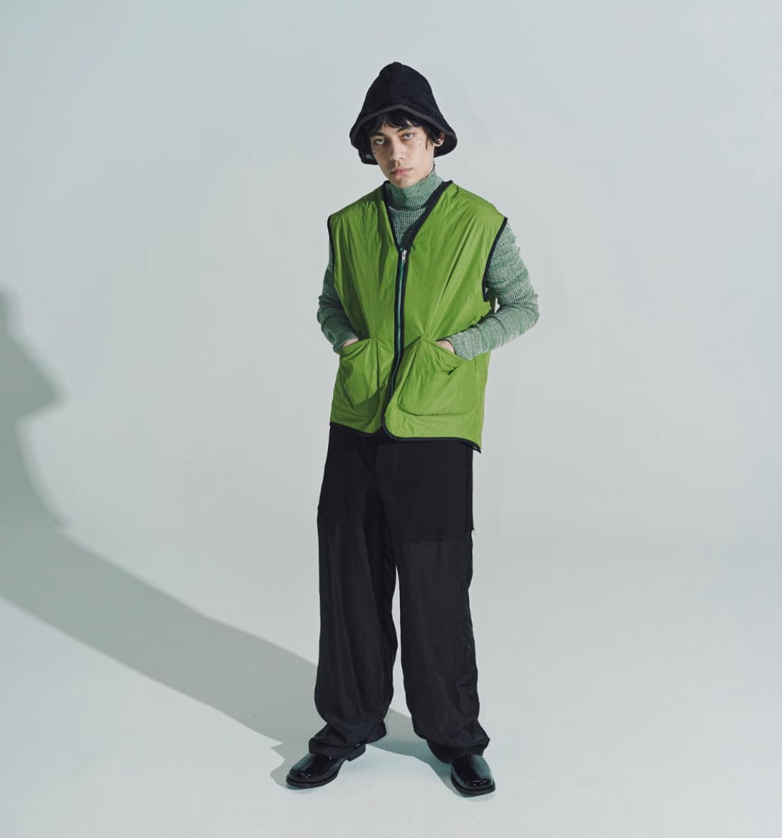 [3] 에드워드 커밍 블랙 코튼 레이온 팬츠 상품이미지1