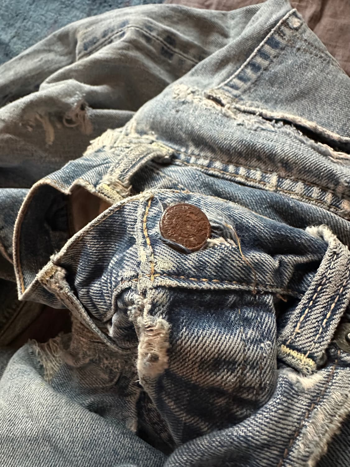 70s Levis 501 66전기 Distressed Denim Pant 상품이미지8