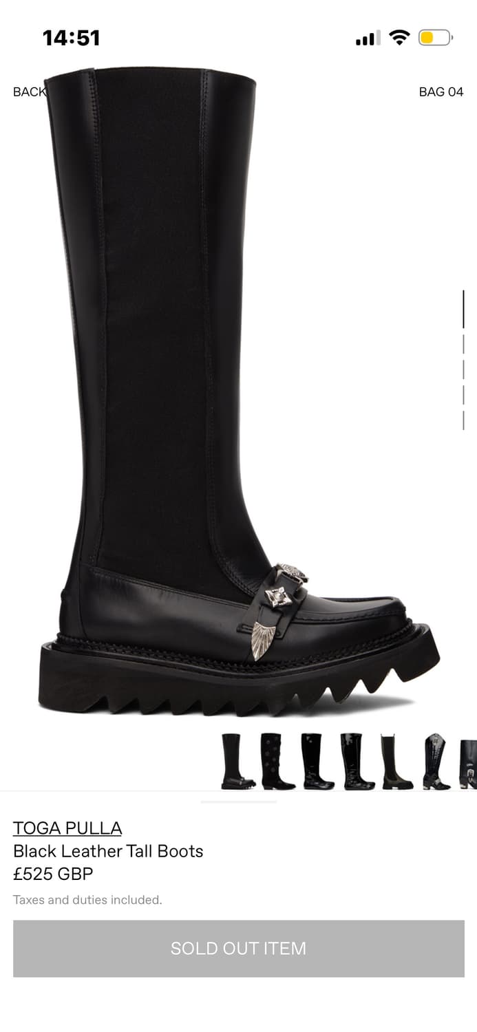 TOGA PULLA black leather tall boots 상품이미지2