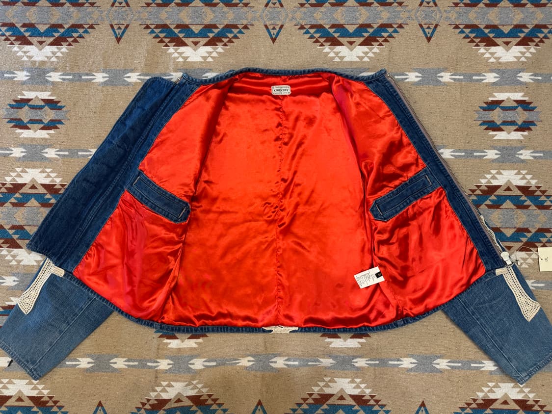 [3][L] 캐피탈 14oz 본 모터 크로스 본 데님 자켓  상품이미지4