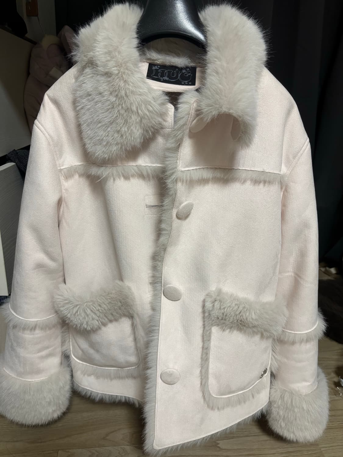 허그유어스킨 시어링 무스탕 핑크 상품이미지2