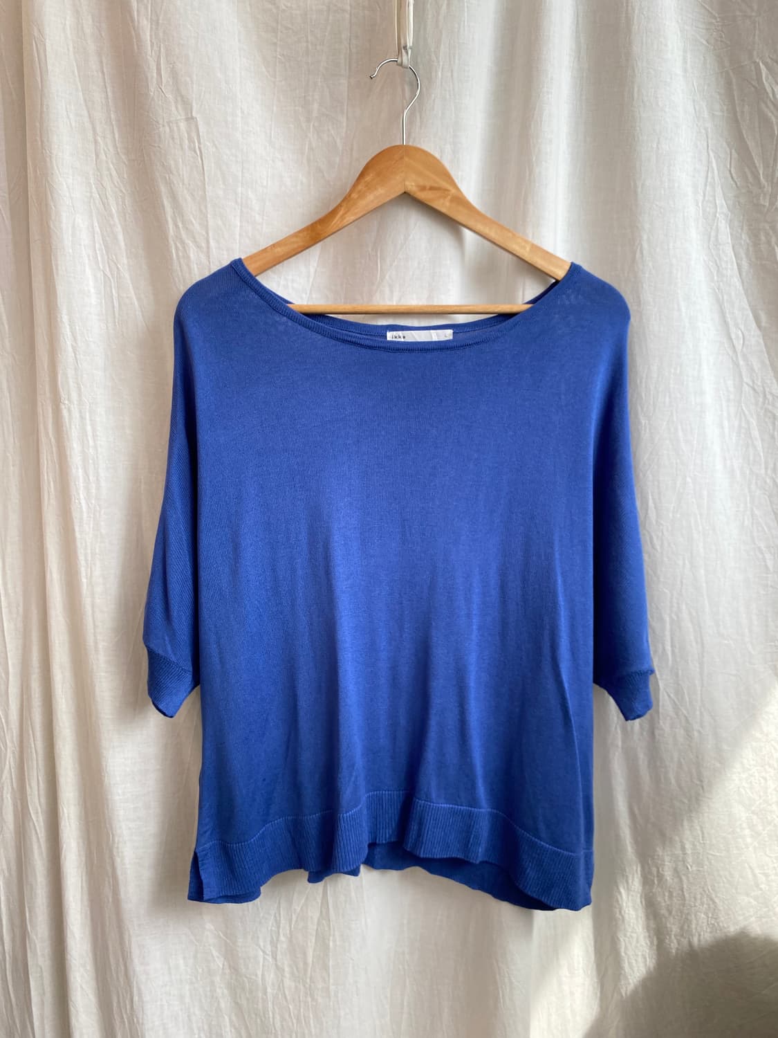 블루 반팔 니트(L) 상품이미지2