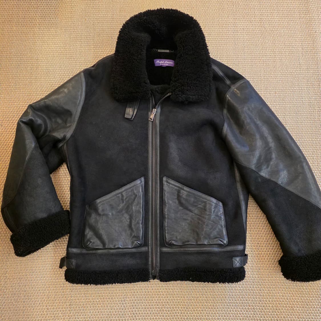 랄프로렌 퍼플라벨 이탈리안 최고급 새끼양 시어링 B-3 무스탕 자켓 상품이미지2