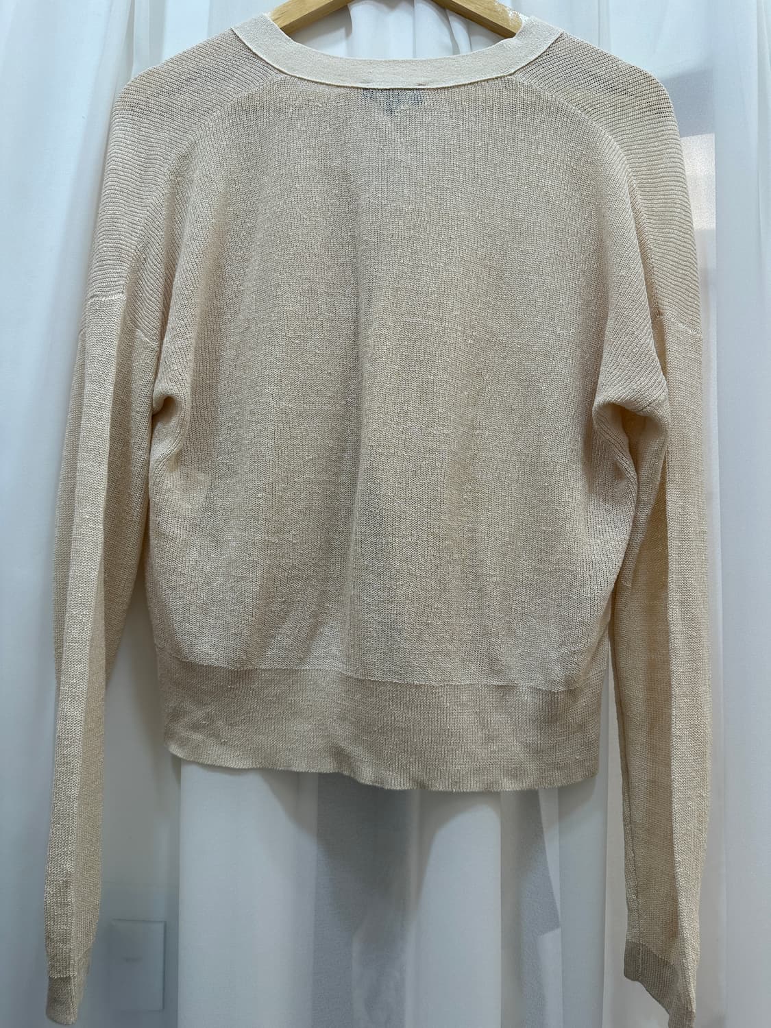 띠어리 베이지 린넨 혼방 니트 가디건 L 상품이미지4
