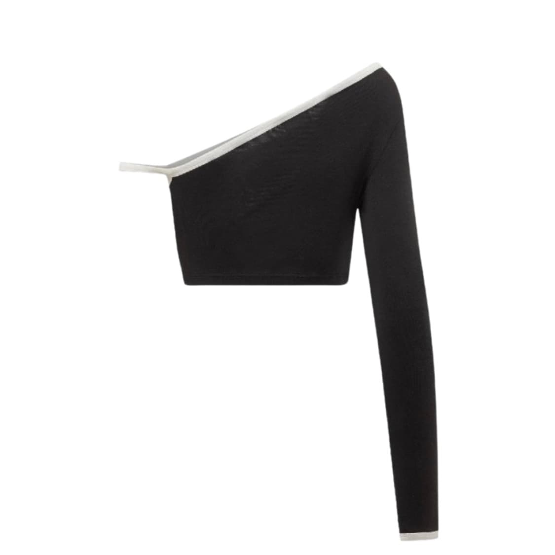 [윈터 착용]꾸레쥬 원 숄더 로고 크롭 롱슬리브 탑 상품이미지3