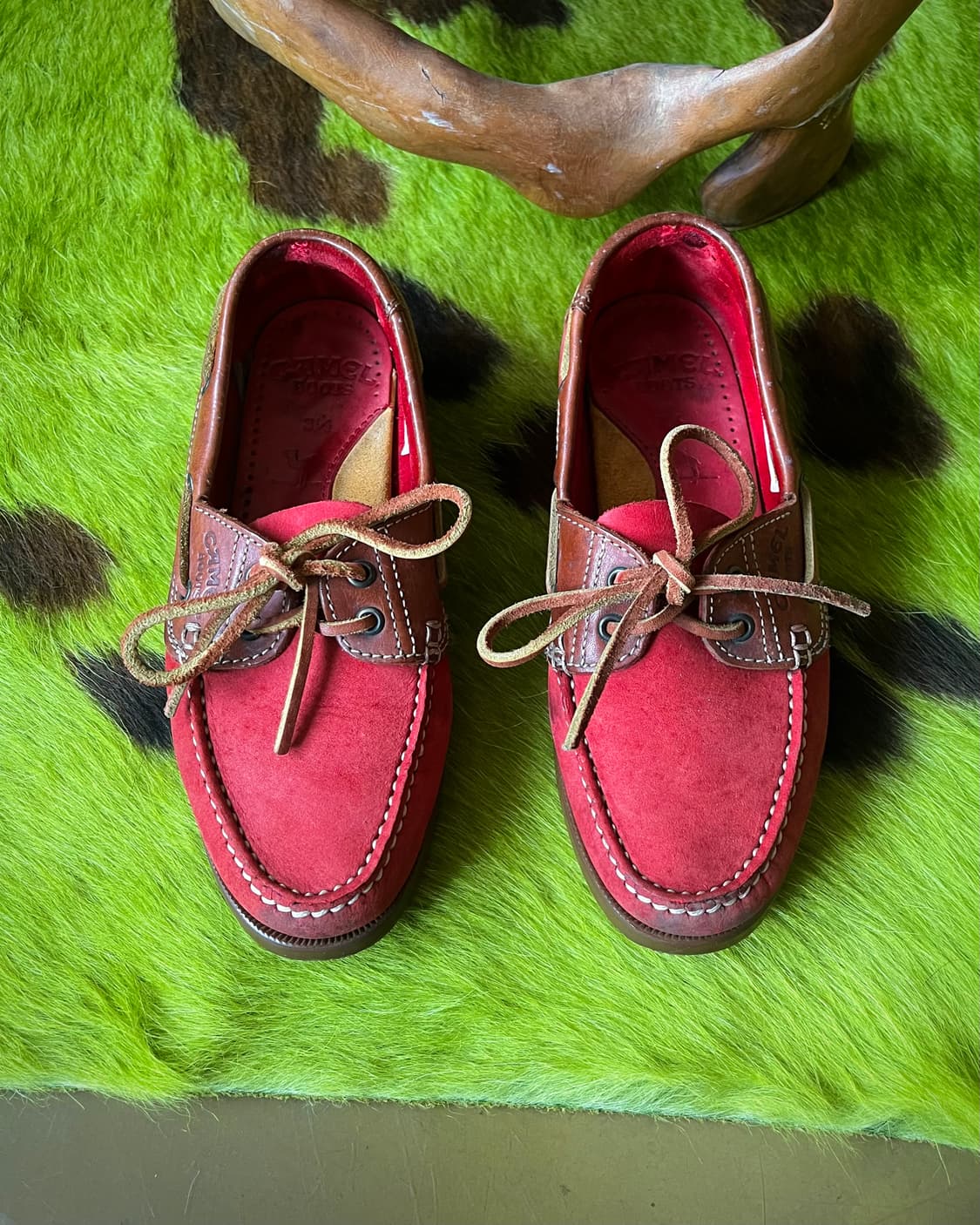 1980-90s CAMEL Boots Leather Boat Shoes 상품이미지2