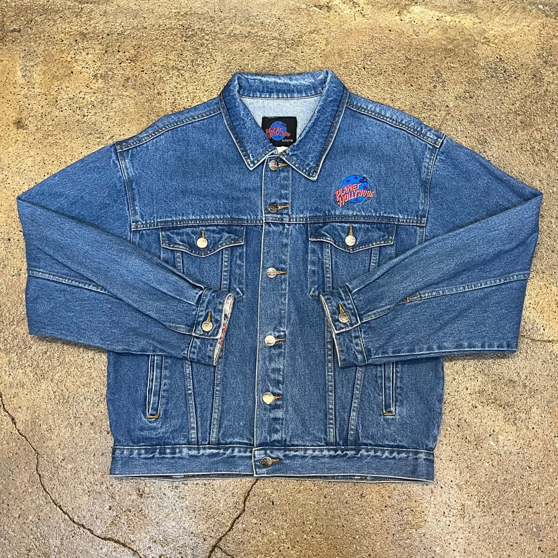 레어 90s USA 빈티지 플래닛헐리우드 청자켓 데님자켓 상품이미지2