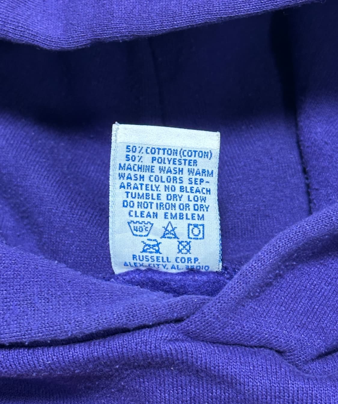90s russell 러셀 후드티셔츠 퍼플 XL 상품이미지4
