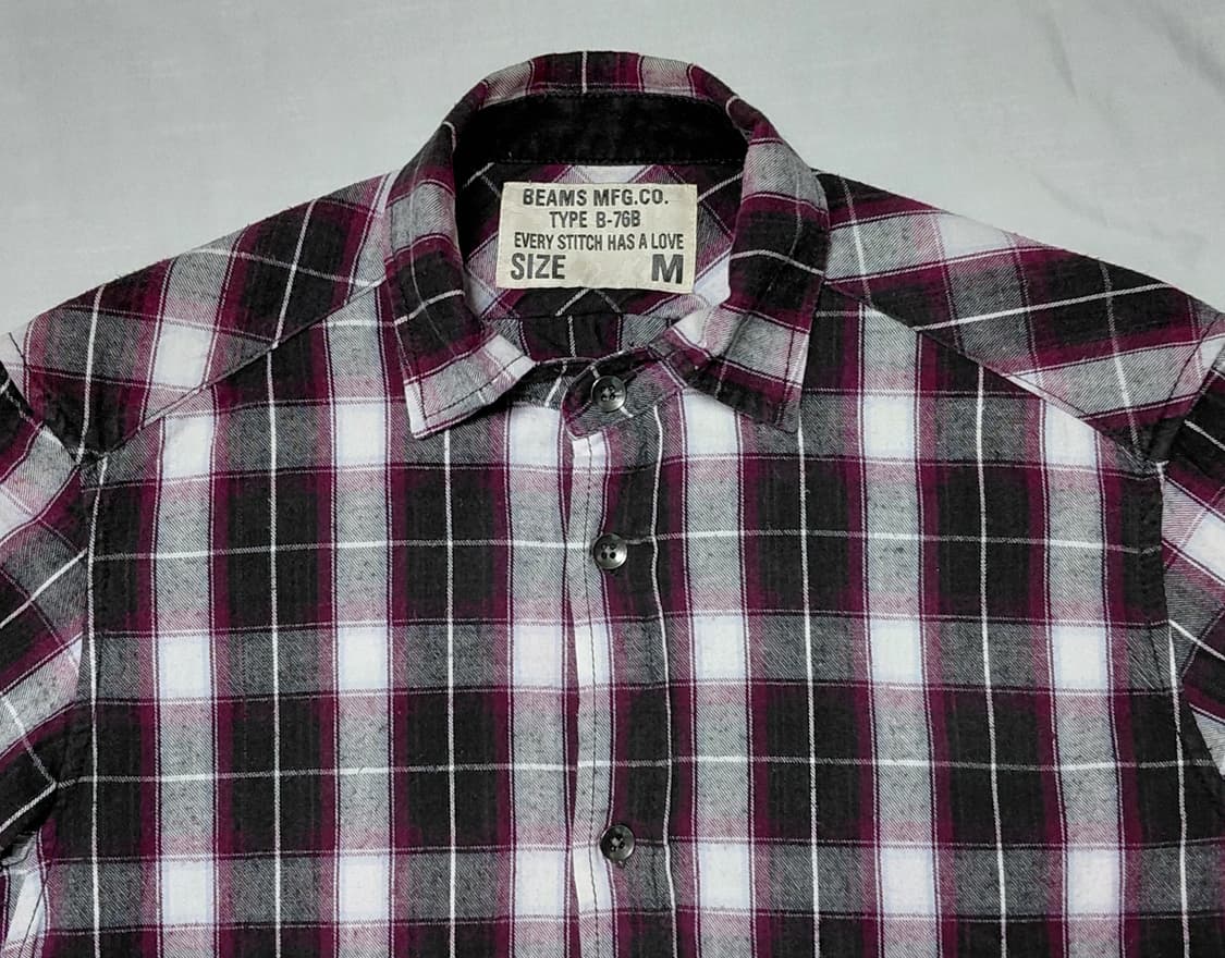 ​[M] 빔즈(BEAMS) 빈티지 체크 플라넬 셔츠 상품이미지2