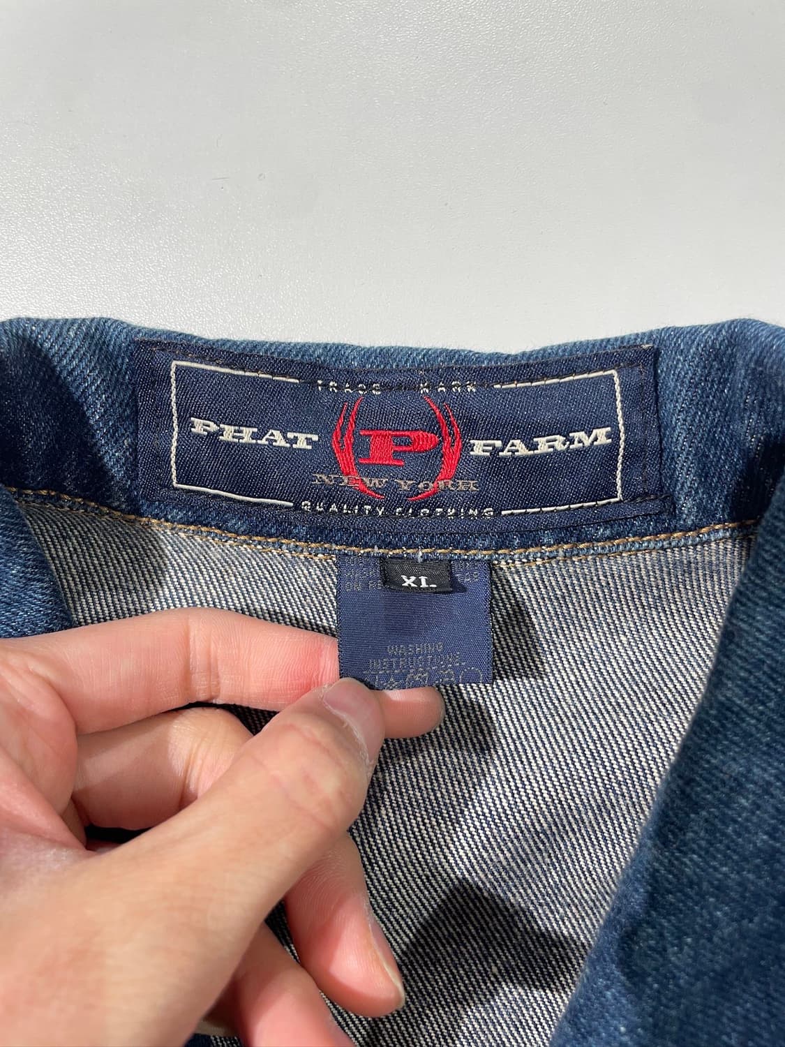 팻 팜 진청 워크 오버 데님 셔츠 자켓 상품이미지7