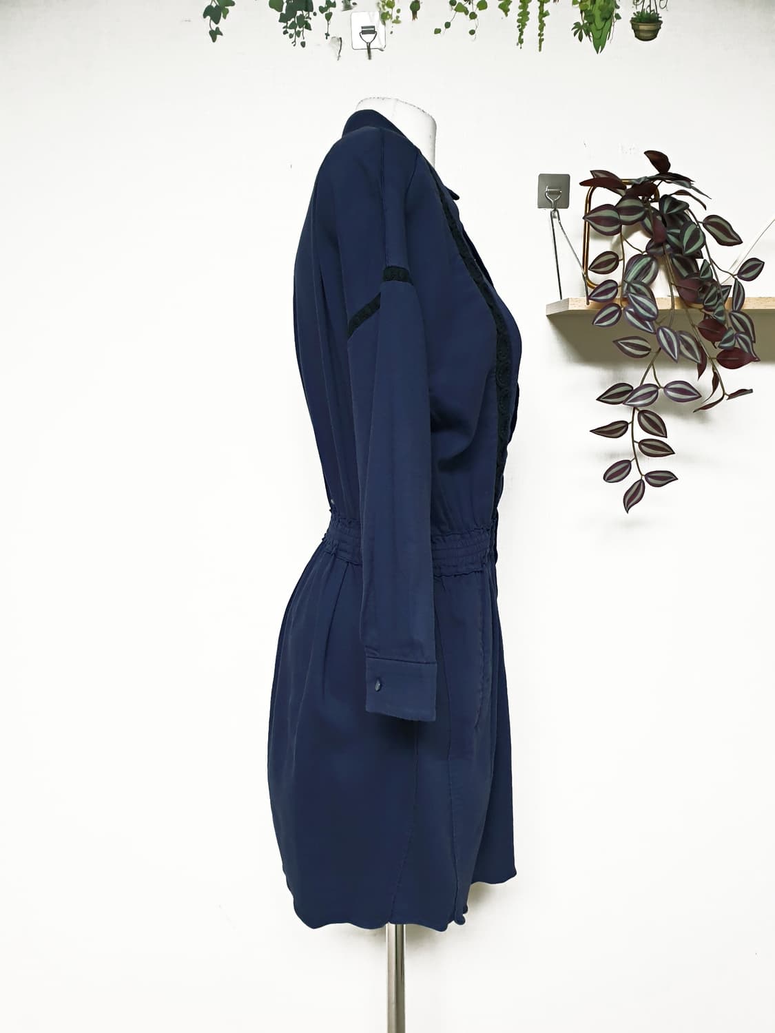 EnC 카라 코튼원피스 66 미니 네이비 상품이미지7