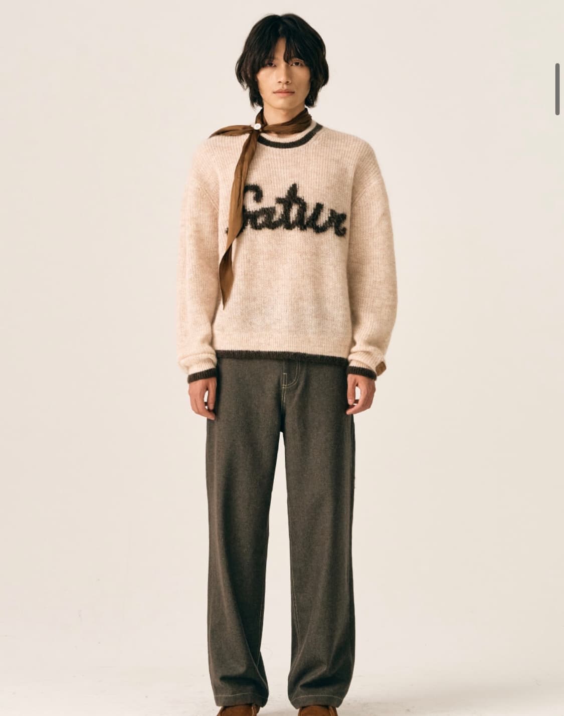 세터 라운드넥 모헤어 로고 니트 리조트 아이보리 상품이미지4