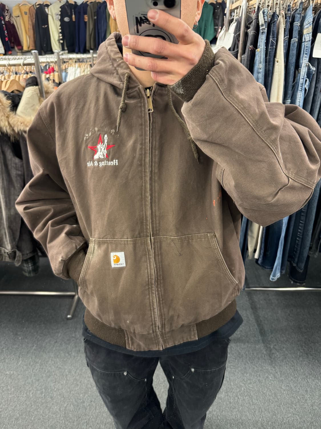 OS)칼하트 빈티지 자수 커스텀 엑티브자켓 상품이미지1