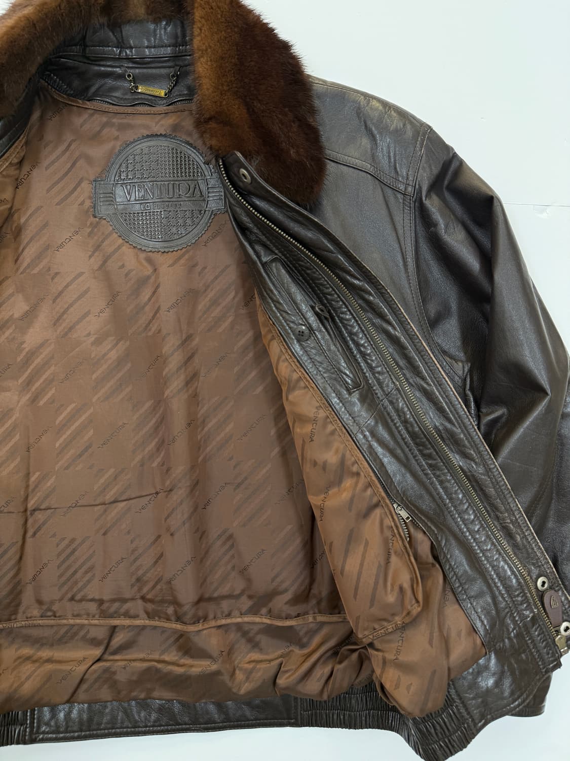 90s Ventura 양가죽 레더 봄버자켓 상품이미지7